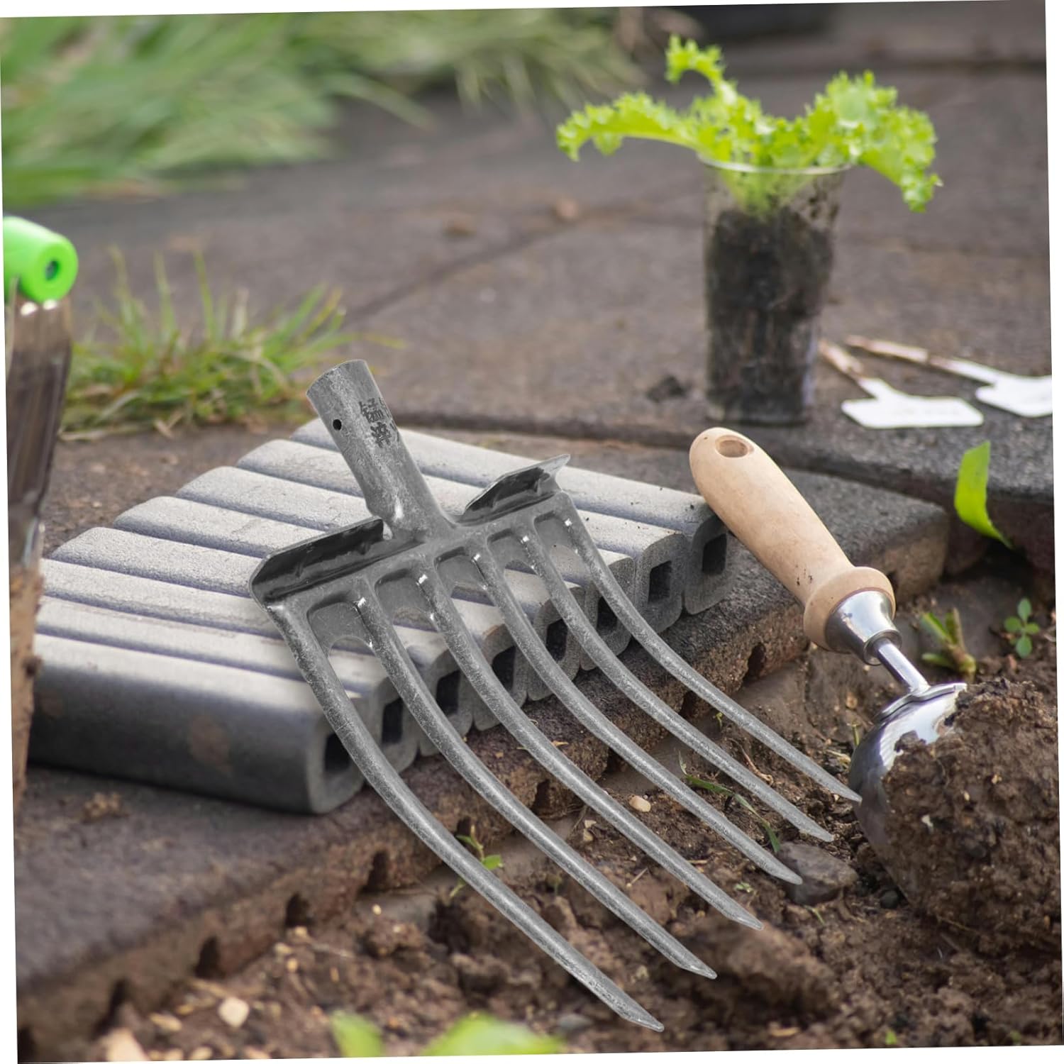 Practical Soil Turning Loosening Fork Robust Steel Construction Easy Installation Multipurpose for Farming Gardening