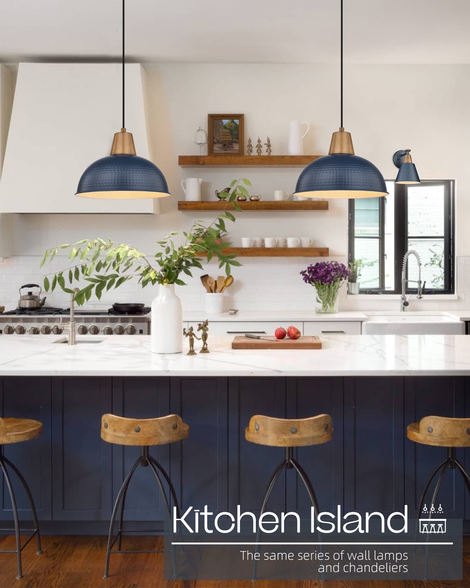 FEMILA Modern Pendant Lights 2 Pack, 10.2 inch Industrial Kitchen