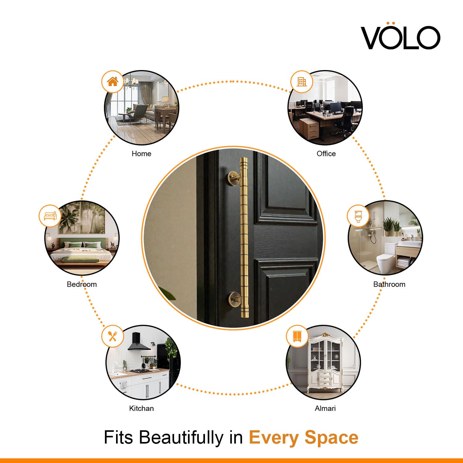 VOLO Main Door Pull Push Handle for Main Entry | Interior Exterior Use | Modern Home Office Door Hardware Pull Handle | (Antique Brass, 12 Inch (300MM), Pack of 2 Piece (K-58)) — Amazon image 4