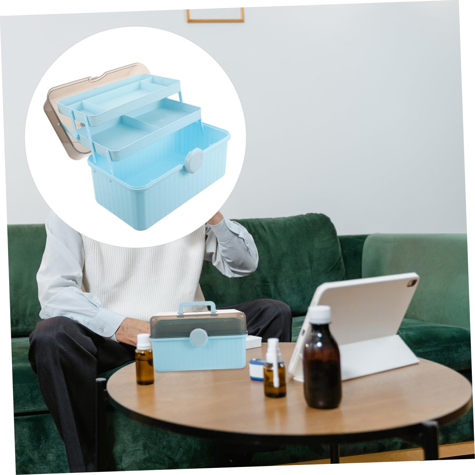 Caja Organizador De Primeros Auxilios Maletín De Medicina Portátil Contenedor De Almacenamiento De Medicamentos Equipo De Medicina Botiquín Médico Envase Viajar El Plastico