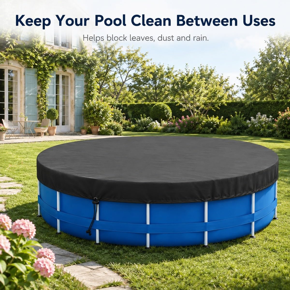 Cubierta Piscina Redonda, Caída 20 cm, 4–33 ft