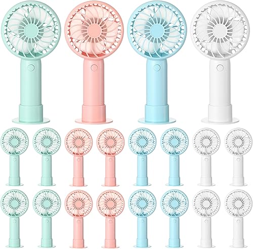Miniatura 27 de 6 piezas Mini Ventilador de Mano Potente 3 velocidades Ventilador Personal Pequeño Portátil Recargable con Base USB para Mujeres Maquillaje de