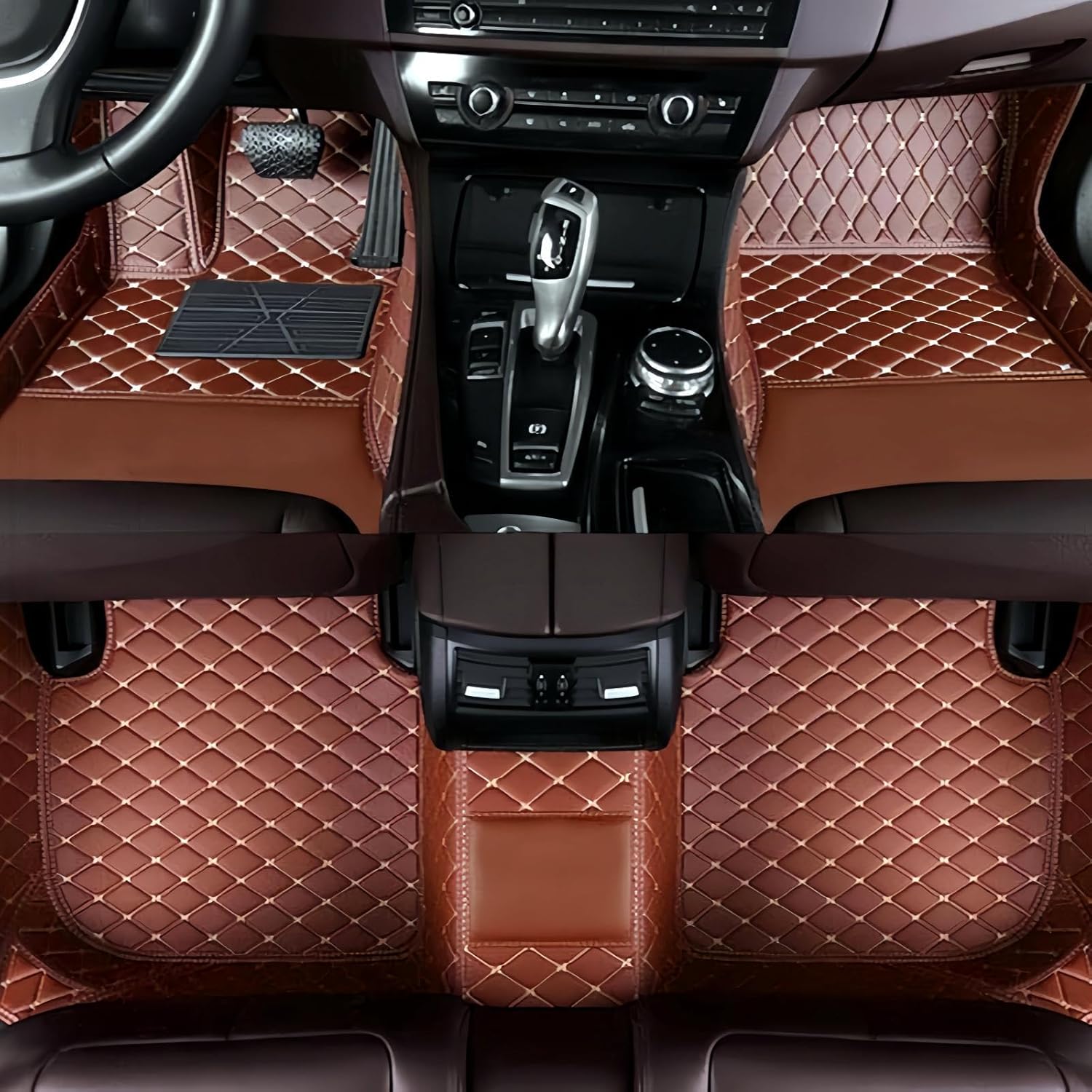 Custom Car Floor mat for BMW 1 2 3 4 5 6 7 8 Series X1 X2 X3 X4 X5 X6 X7 M1 M2 M3 M4 M5 M6 M7 M8 X3M X4M X5M X6M GT i3 i4 iX3 i8 iX Z4 Waterproof Cargo (Dark Brown)