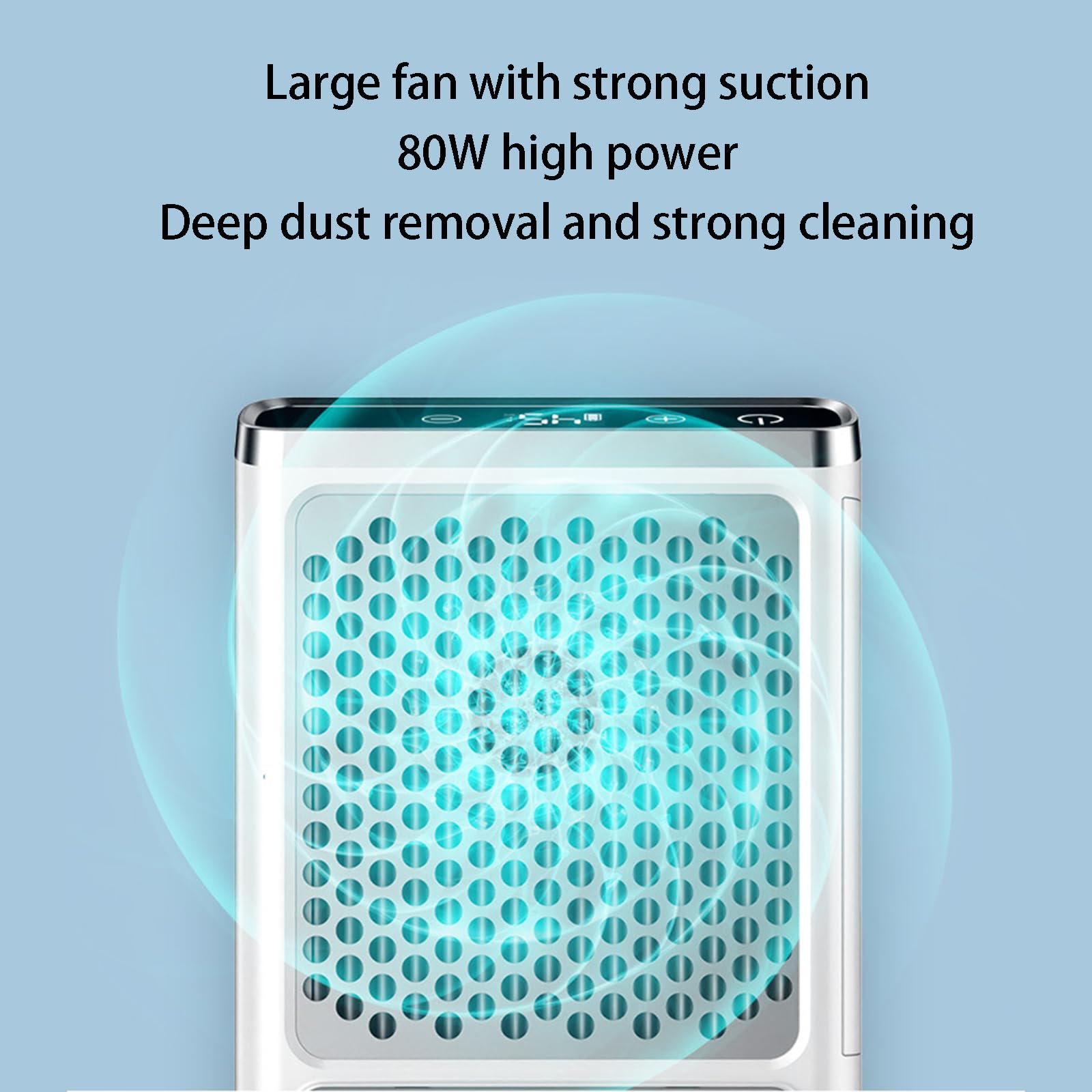 Extractor de polvo de Uñas Profesional Extractor de polvo para Uñas Colector de polvo de ventilación de uñas 80 W de funcionamiento continuo durante 3 horas con filtro extraíble