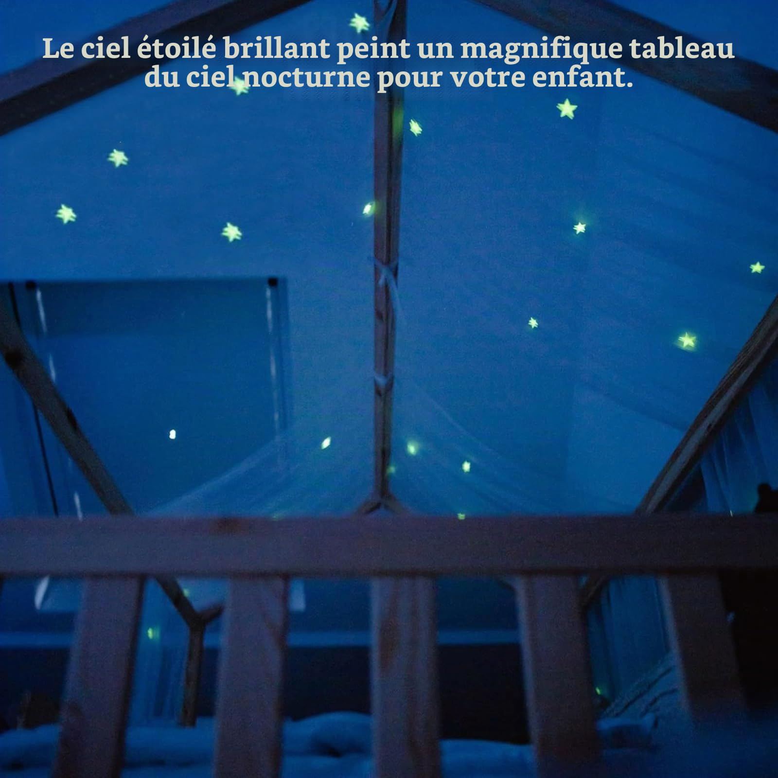 Ciel de lit avec étoiles lumineuses, baldaquin, décoration pour chambre d'enfant, cadeau pour fille/garçon, 135 x 420 cm, ciel de lit, rideaux décoratifs, lits d'enfant avec étoiles
