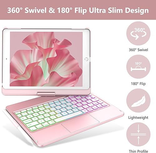 Miniatura 3 de COO Funda de teclado para iPad de 10.2 pulgadas, 987 generación, iPad Air de 10.5 pulgadas (3 generación)iPad Pro de 10.5 pulgadas, retroiluminada