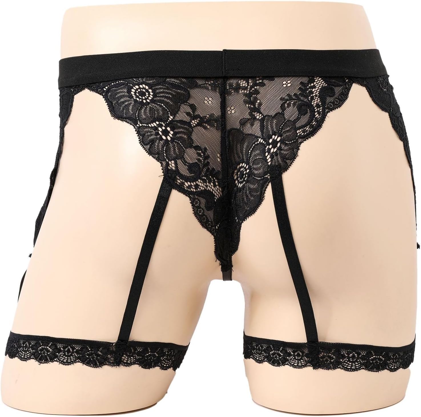Men's Lace Frilly Sissy Panties Pouch Thong, Feminine G string Underwear For Men Sexy Gay Lingerie Crossdresser Pink