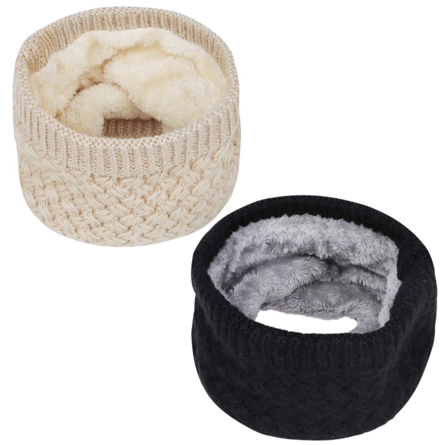 Loritta Neck Warmer Winter Warm Infinity Scarf Double-Layer Thick Fleece Windproof Scarves Gifts for Women Men