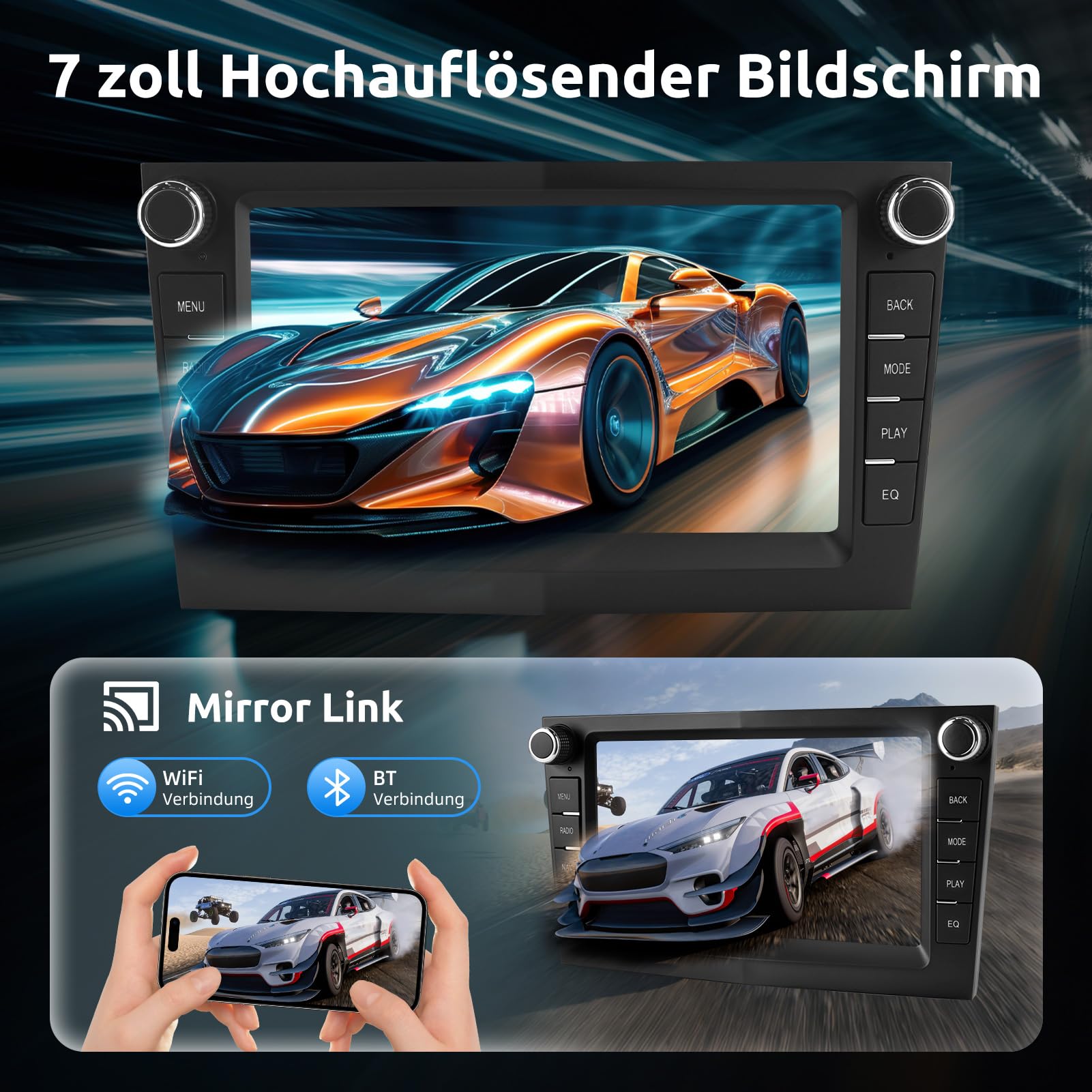 ESSGOO True 4+64G Drahtloses Autoradio mit Android Auto und CarPlay Für Vauxhall Opel Corsa C/D Zafira B Astra G/H Meriva Signum Combo, 7 Zoll Bluetooth Car Radio mit FM RDS GPS WiFi Rückfahrkameras