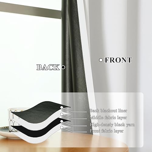 Miniatura 3 de Estelar Textiler Cortinas blancas 100% opacas para dormitorio, con bloqueo de luz total y ojales de 84 pulgadas de largo, 2 paneles para sala de