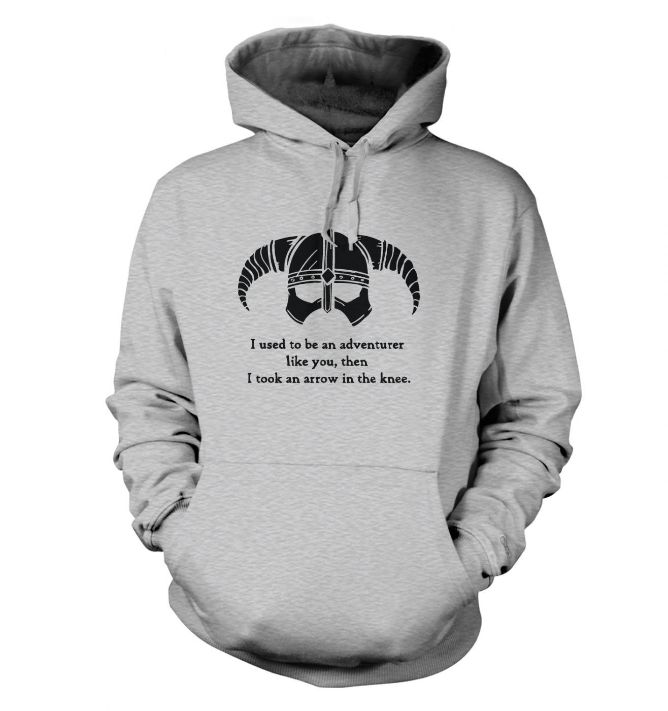 Arrow In The Knee (black Detail) Hoodie - Gaming Gamer Geek Hoodie - Heather