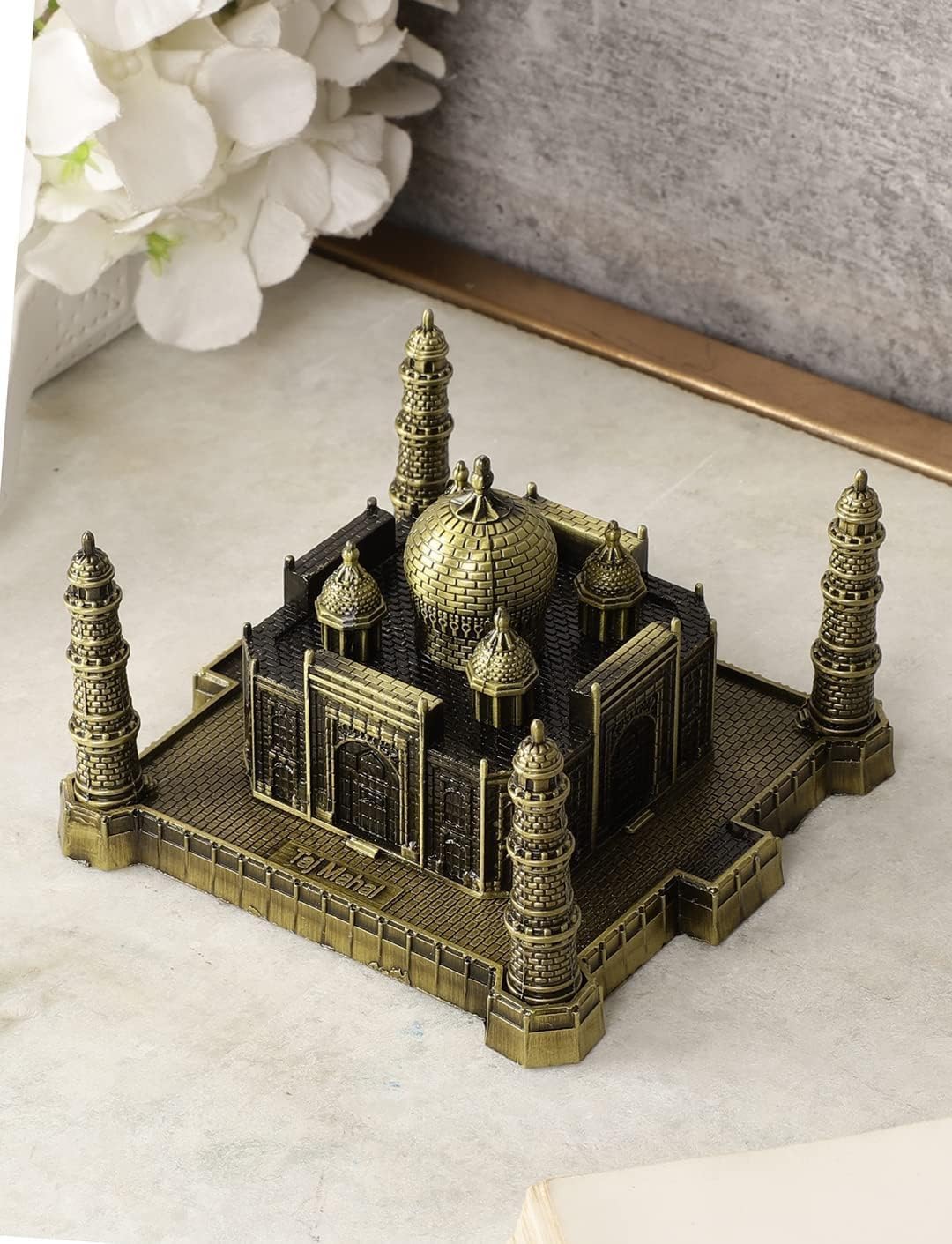 Brass Tm 1 Set For Statue Study Office Desk Decor Showpiece Gift Decoration Accessories Items Decorative Showpeice For Home (Taj Mahal), Bronze