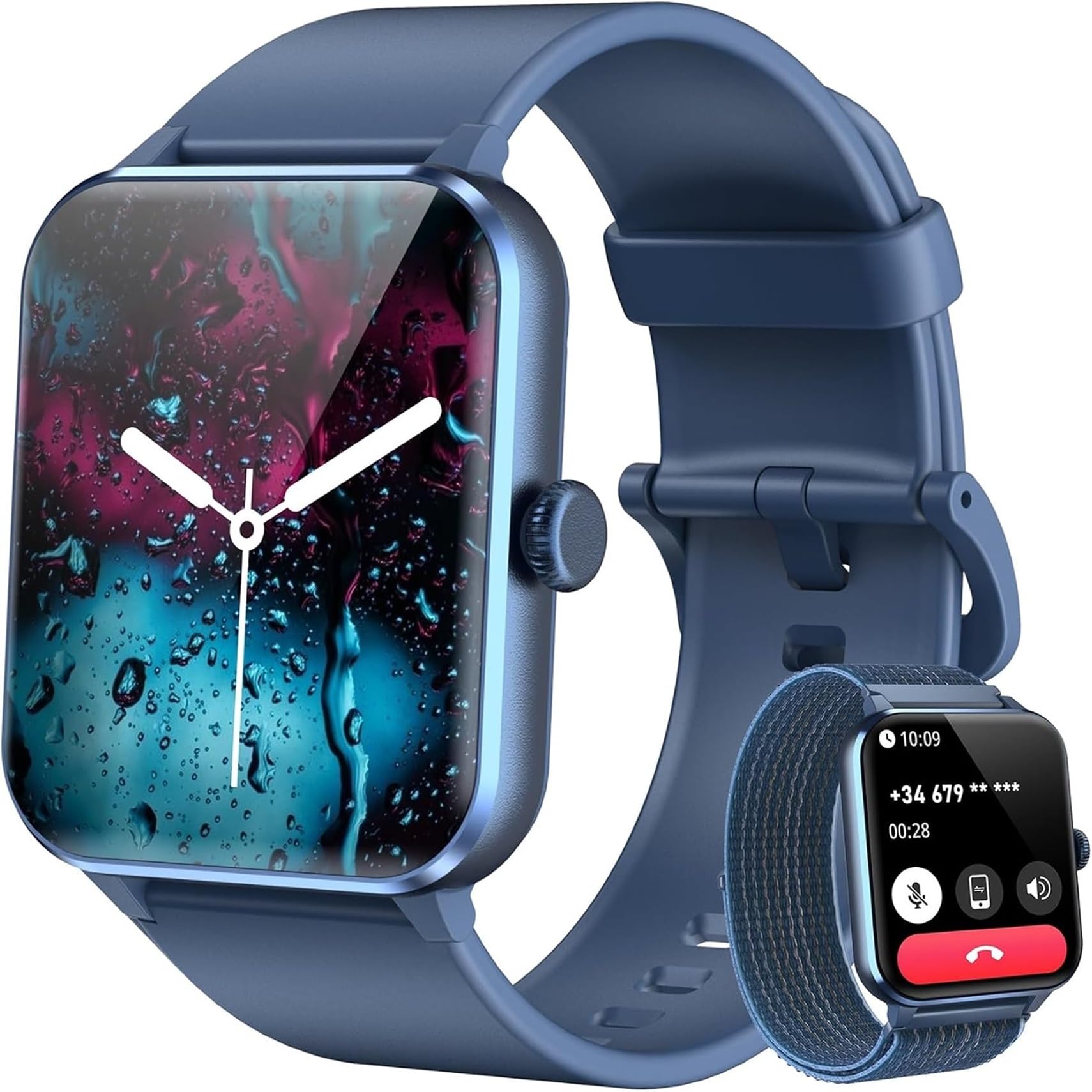 Blackview Smartwatch Hombre (Realizar/Recibir Llamadas), 1.85" Reloj Inteligente Hombre - Pulsómetro/Oxímetro/Sueño, Whatsapp Mensajes, Pulsera Actividad - 100 Modos Deportivos, Podómetro, Android iOS