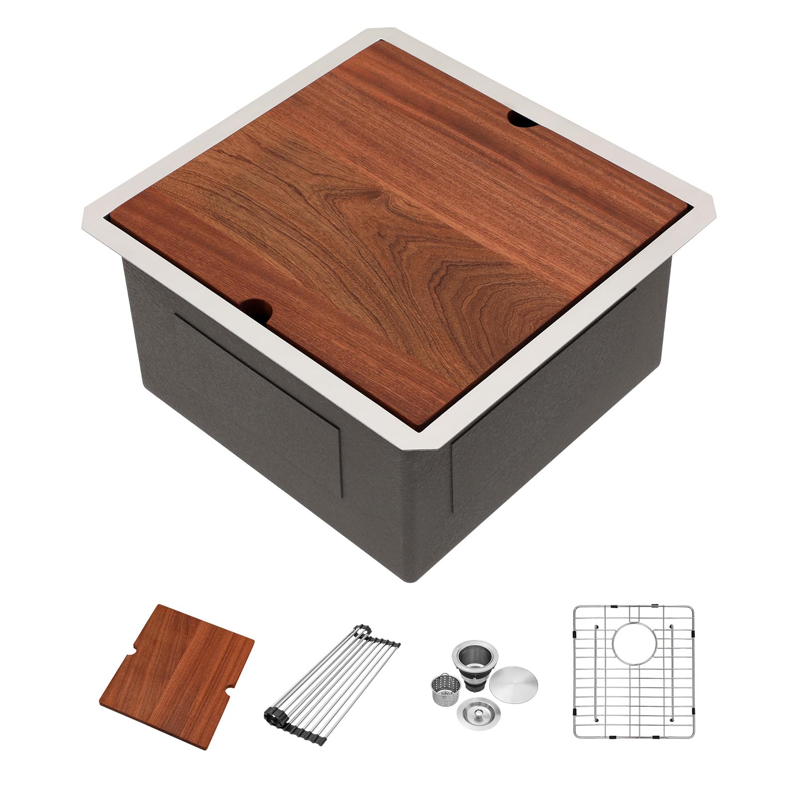 17 Undermount Kitchen Sink - Beslend Under Counter Ledge Workstation Undermount Bar Sinks Stainless Steel 16 Gauge Single Bowl Stages 10 Inch Deep Rv Wet Bar Outdoor Camper Prep Sink 17x19 Inch