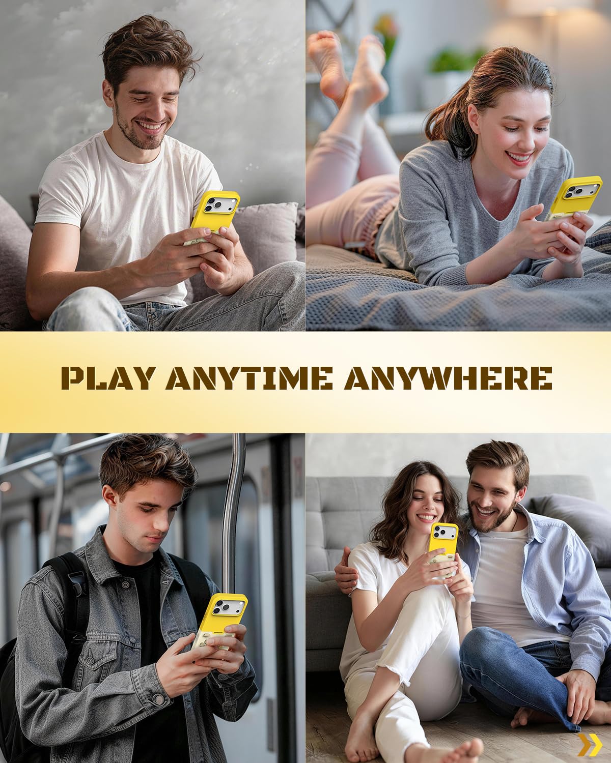 Gamebaby etui na telefon iPhone 17 Pro Max, innowacyjne etui na kontroler gier, etui na telefon komórkowy iPhone 17 Pro Max, do GBA, GBC, NES Handheld w stylu retro, żółte