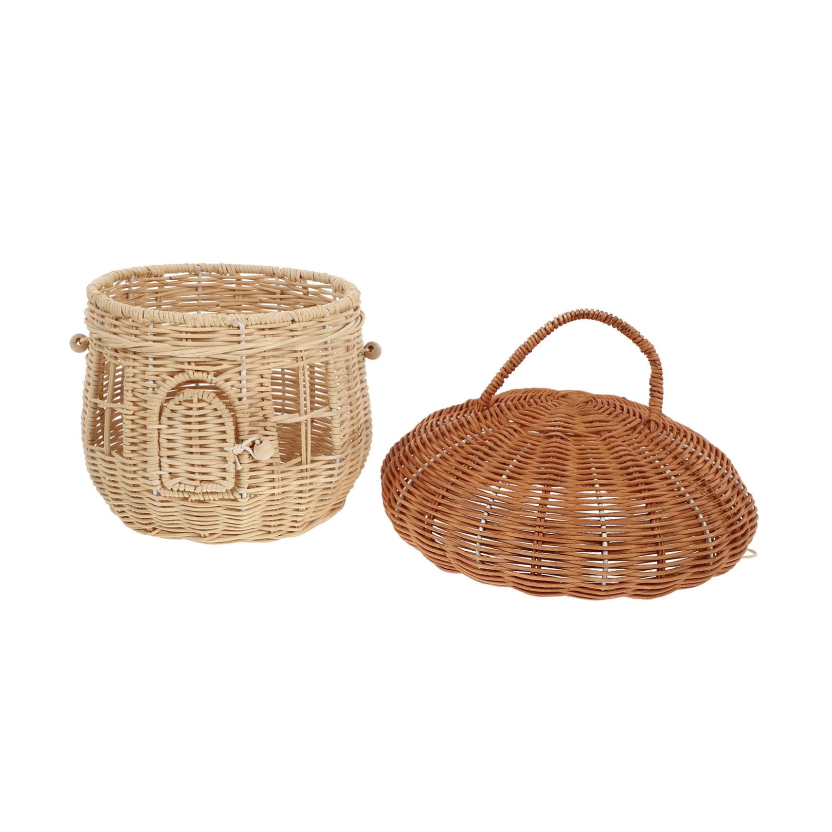 Panier de récolte en rotin pour mini bassin et sorties nature en famille