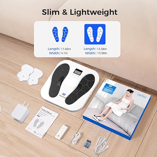 Miniatura 9 de Masajeador de pies para neuropatía, estimulador de pies TENS EMS recargable con 10 modos, 20 intensidades, estimulador de circulación de pies para