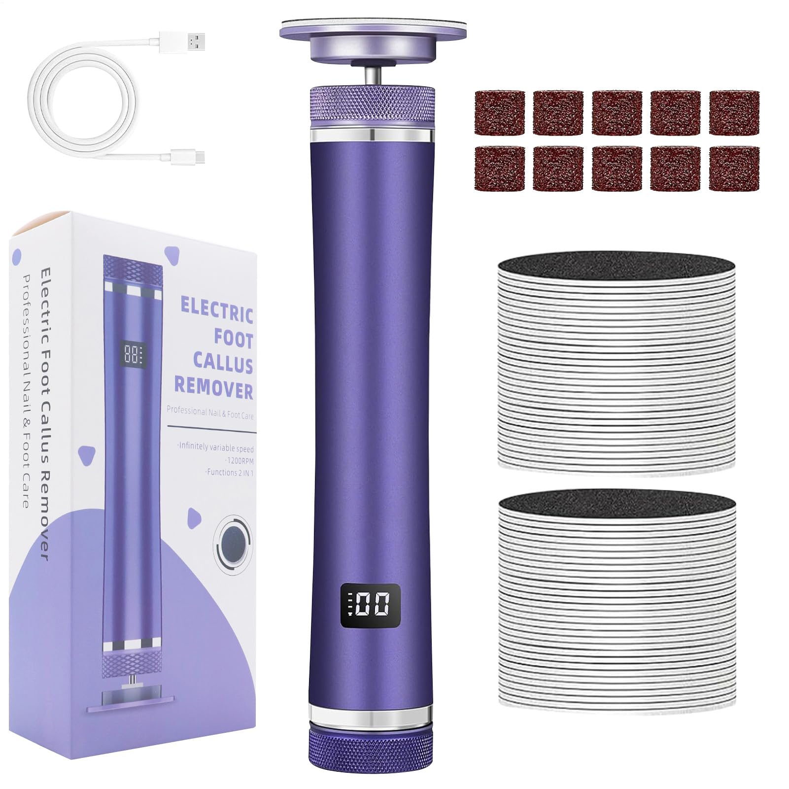 Herramienta de alisado de 5 V, discos de lijado de grano múltiple, limpiador de pantalla digital, reparación de talón áspero, mantenimiento de suela agrietada, higiene atlética, equipo de belleza