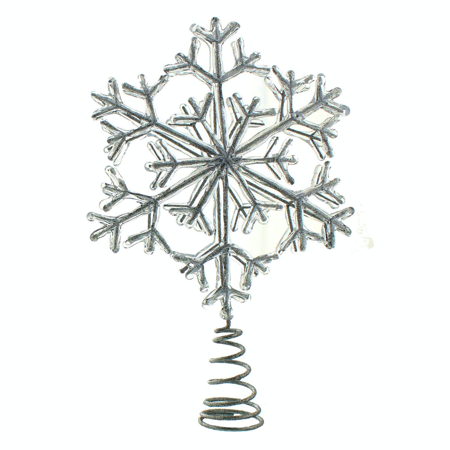 Festive Productions @ Wowooo Silver Festive Productions Tree Topper : Acrylic Encrusted Glitter Snowflake : 19Cm