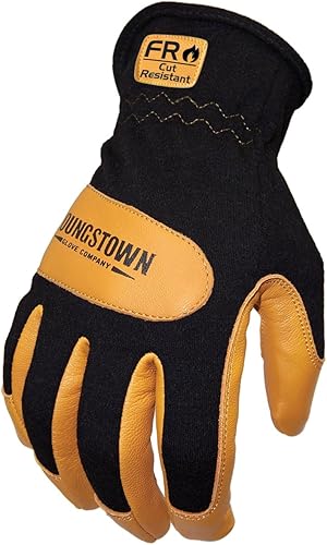 Youngstown Glove Company Guantes de trabajo de seguridad unisex para adultos, beigenegro, XXL de EE. UU