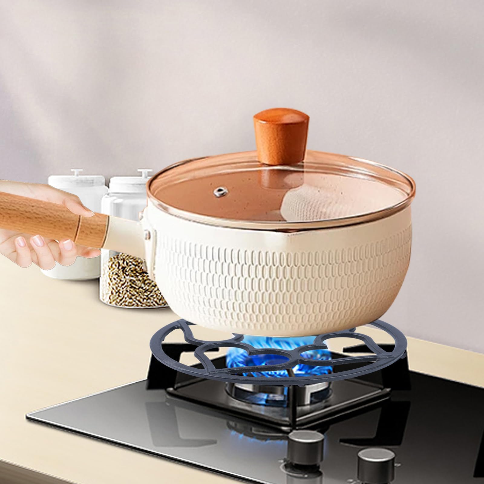 Anneau De Support En Fonte Pour Wok – Antidérapant, Réducteur Pour Cafetière Moka, Petites Casseroles, Réchaud Gaz