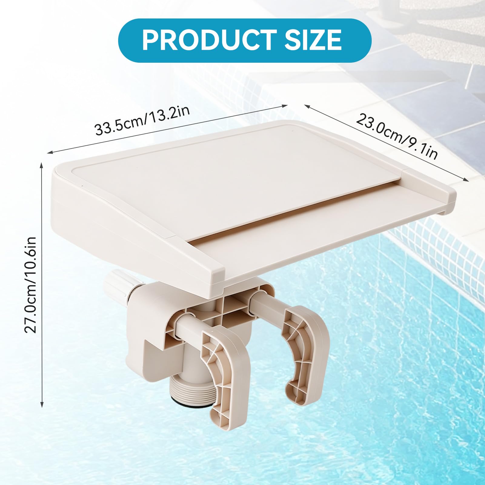 Cascada de Fuente de Piscina, Cascada Relajante de PVC Desmontable sobre el Suelo, Accesorio de aliviadero de Fuente de Piscina para decoración al Aire Libre