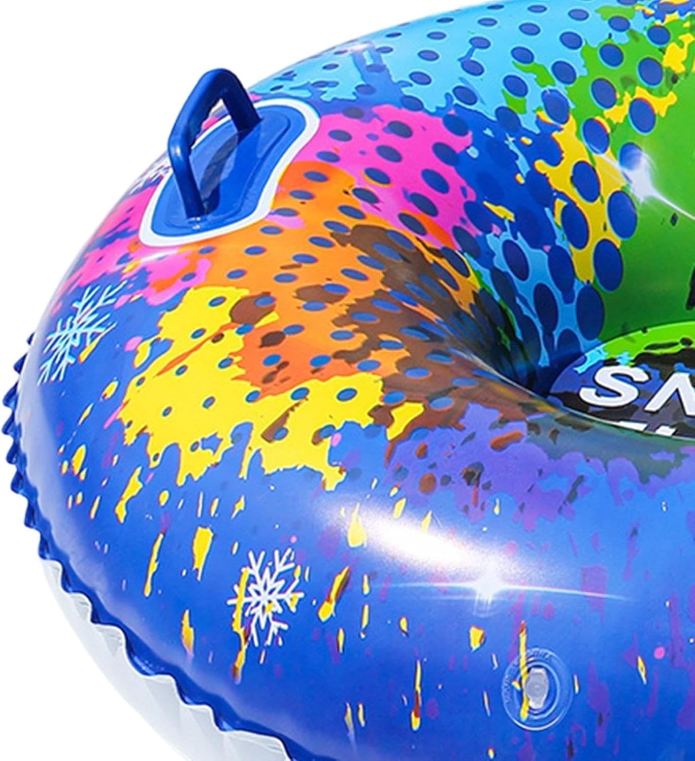 PVC Snow Tube - Portable Cold-Resistant Sled, Heavy Duty Inflatable Sled with Handles for Adults Kids Children Girls Boys Families Friends Couple Outdoor Ski Resort Winter Fun Snow Sports Sliding