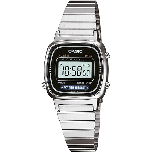 Relógio de Pulso Casio Feminino Vintage Prata Mini LA670WA-1DF.