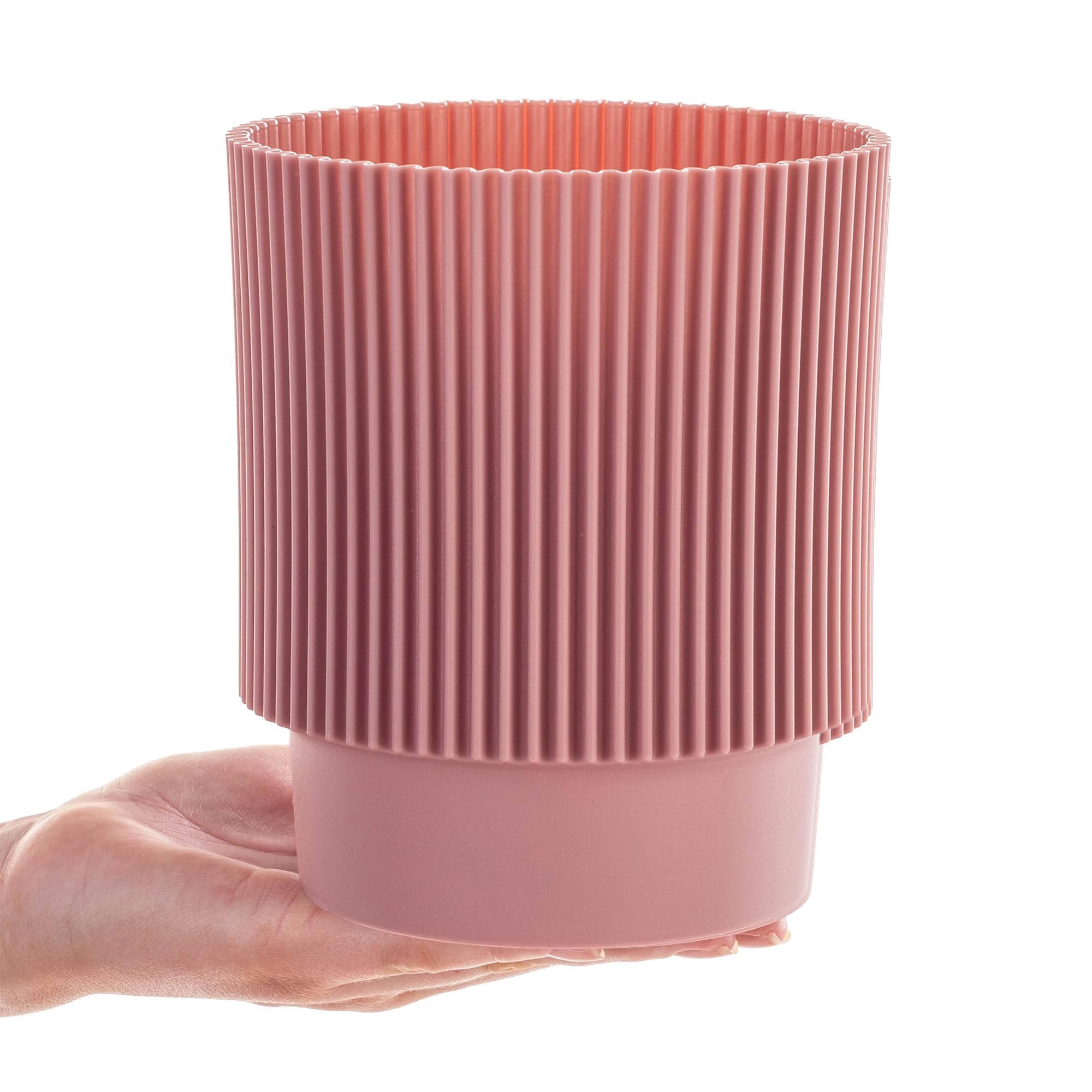 KADAX Vaso da fiori, fioriera con piattino, vaso da fiori rotondo in plastica, vaso opaco per cactus, felci, fioriera lucida per balcone, appartamento e terrazza (⌀ 12 cm, antracite