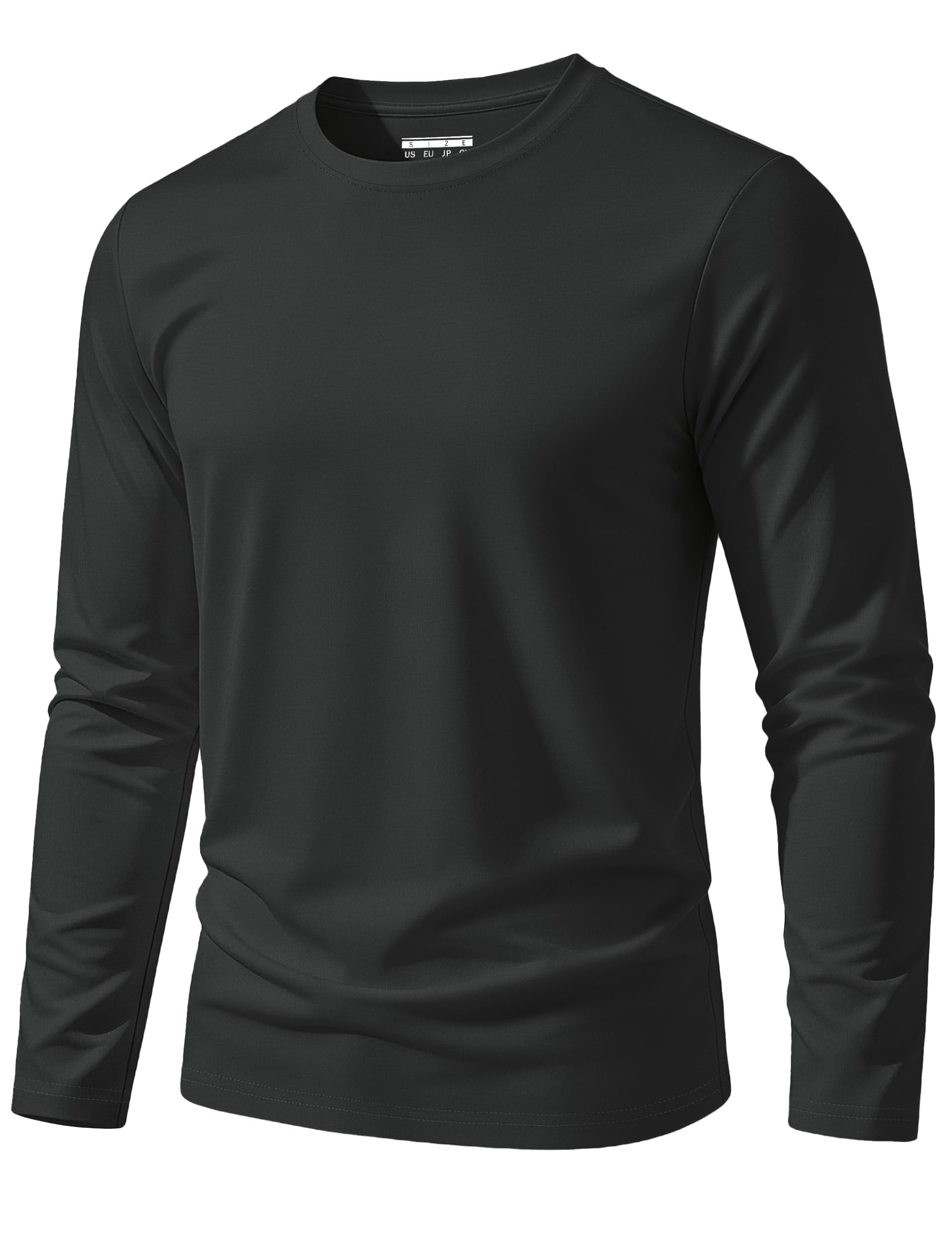 TACVASEN Langarmshirt Herren Baumwolle Longsleeve Basic T-Shirt Regular Fit | Langarm Shirts, Rundhals Longshirt, Weiche Men's T Shirt, Freizeit Oberteil, Herbst Tops Regular Fit Frühling Long Sleeve