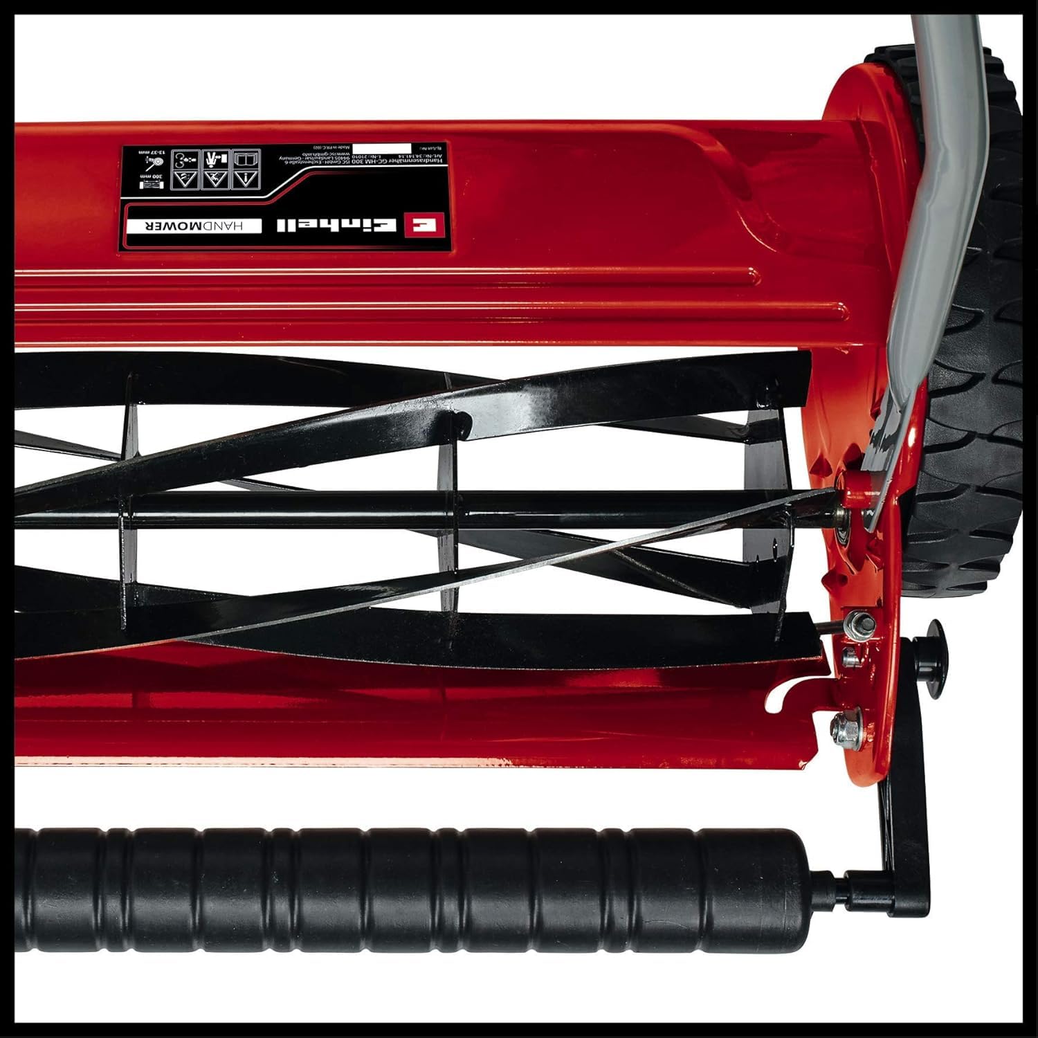 Einhell Tagliaerba a spinta GC-HM 300 (largh. Taglio 30 cm, regolazione altezza taglio su 4-livelli di 13-37 mm, vano raccolta 16 l, 5 rulli elicoidali, consigliato per prati fino a 150mq)