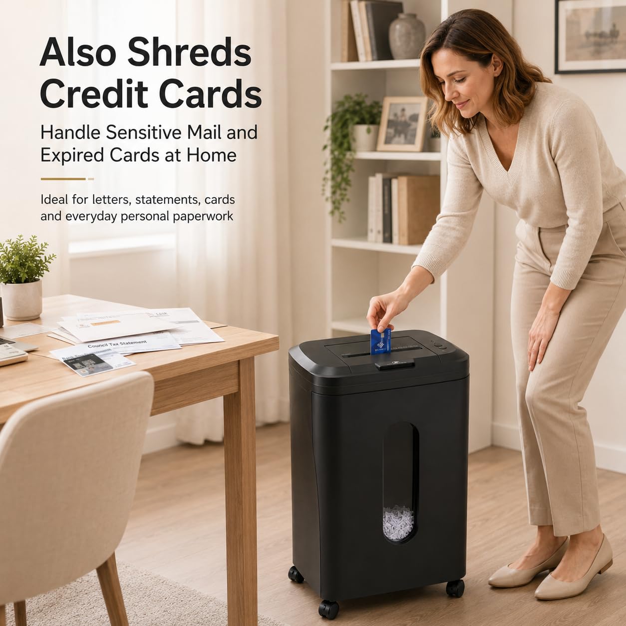 Trituradora De Papel: 300 Hojas Destructora De Papel Automática Microcorte P5 2x13 Mm Cubo 35L 10 Hojas Manuales para Oficina Casa Y Archivo