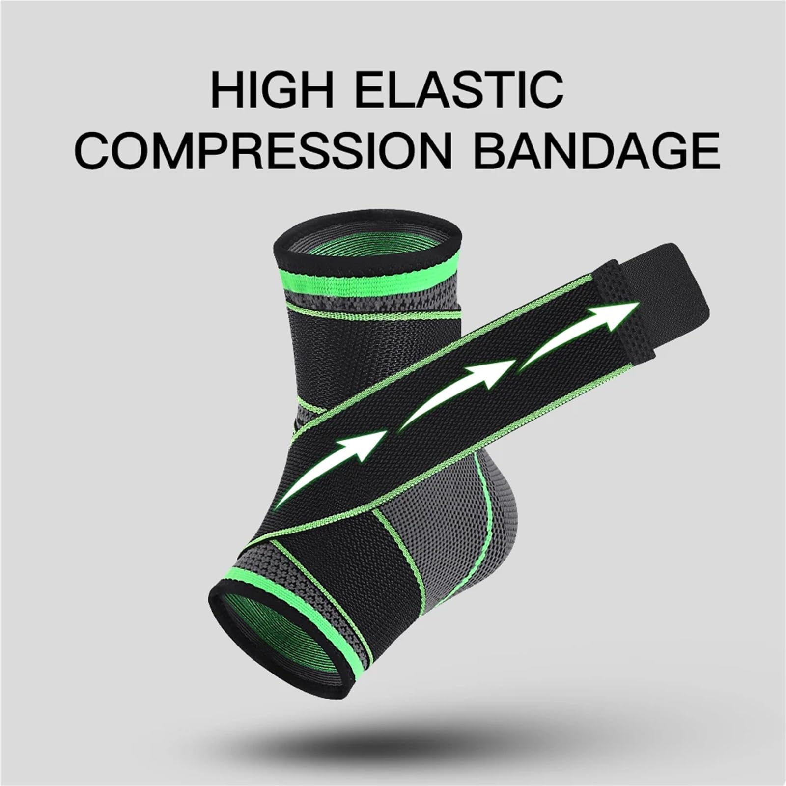tutore caviglia Supporto for caviglia, bendaggio for ferita, pallavolo, basket, fitness, regolabile, calzini for(GREEN,M)