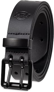 Men's Double Prong Leather Work Belt – Fully Adjustable, Regular & Big and Tall Sizes