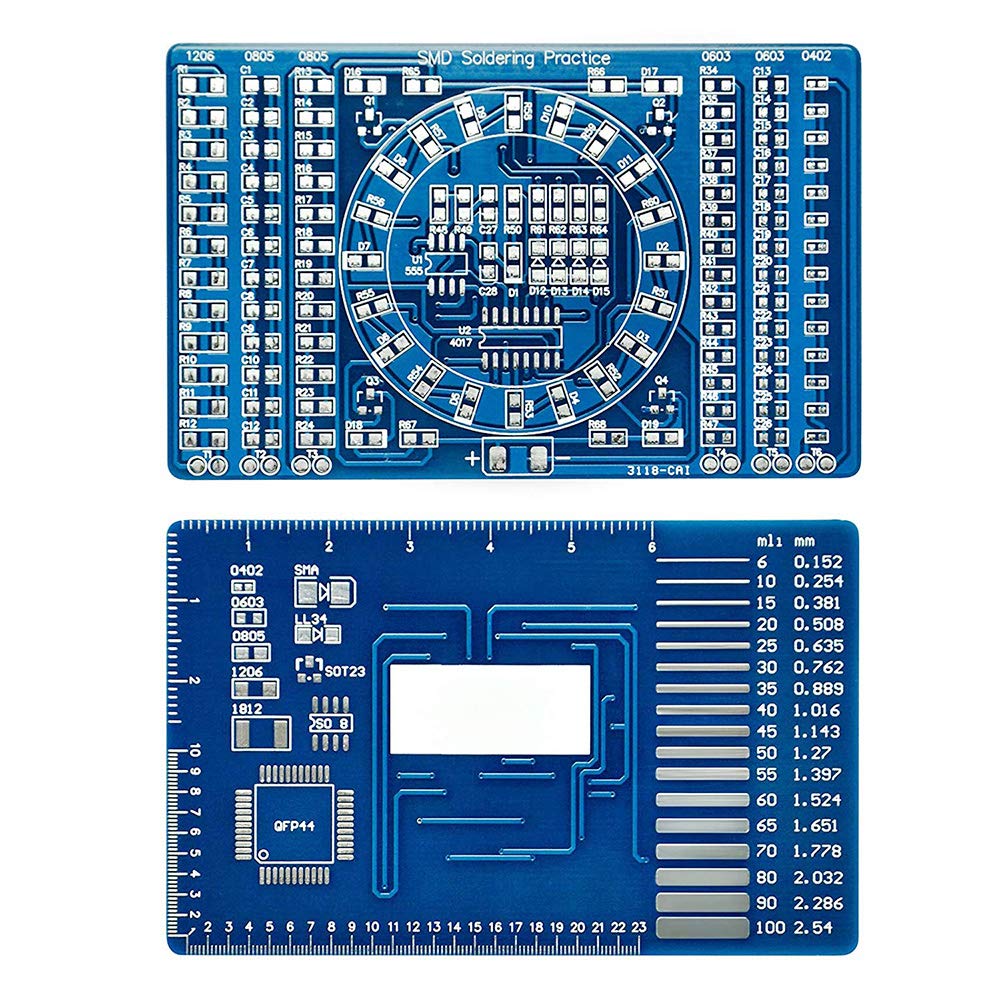 SMD zestaw do ćwiczeń lutowania DIY SMD SMT komponenty CD4017 obrotowy NE555 - ćwiczenia lutowania deska do ćwiczeń DIY