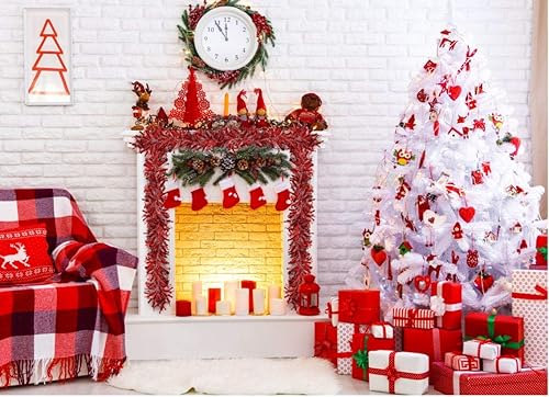 Miniatura 4 de Christmas Tree Red Tinsel Garland Wide Cut Metallic Streamers Celebrate a Holiday Happy New Year Party Ceiling Hanging Decorations Indoor and