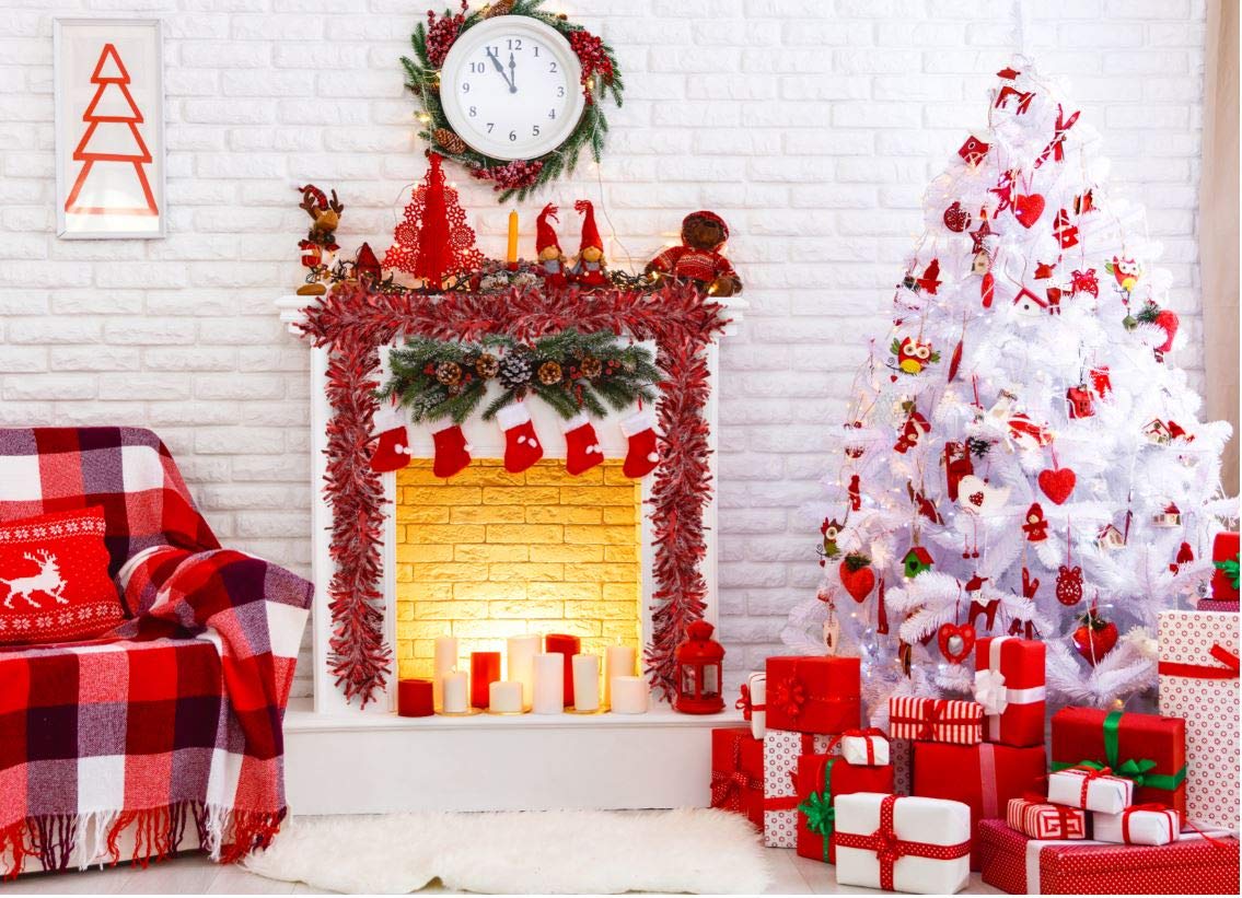 Treasures Weihnachts-Lametta, gepunktet, gemischt 18ft, Pack of 1 rot