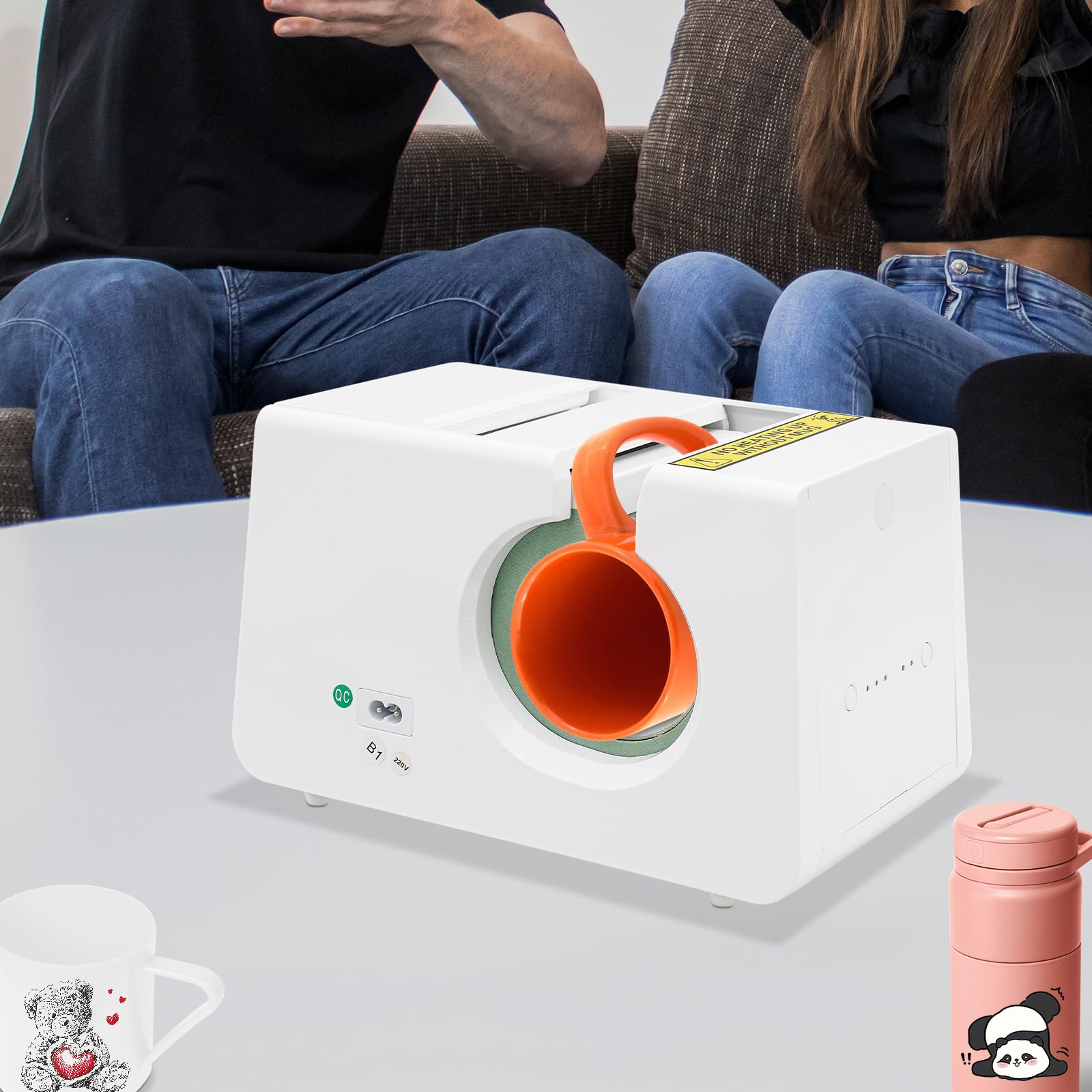 Presse à tasses 400 W 325 ml - Presse à tasses pour impression par sublimation - Chauffage rapide - Affichage LED et réglage de la température - Pour tasses en céramique, acier inoxydable et