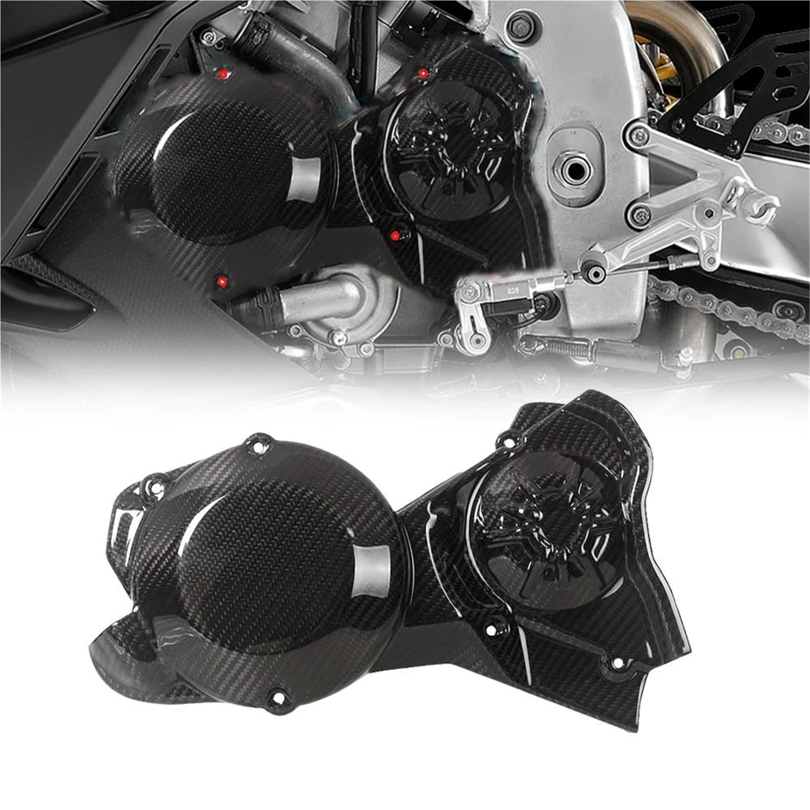 Couvercles de Moteur Aprilia RSV4 TuonoV4 Carbone Pignon 2009-2023