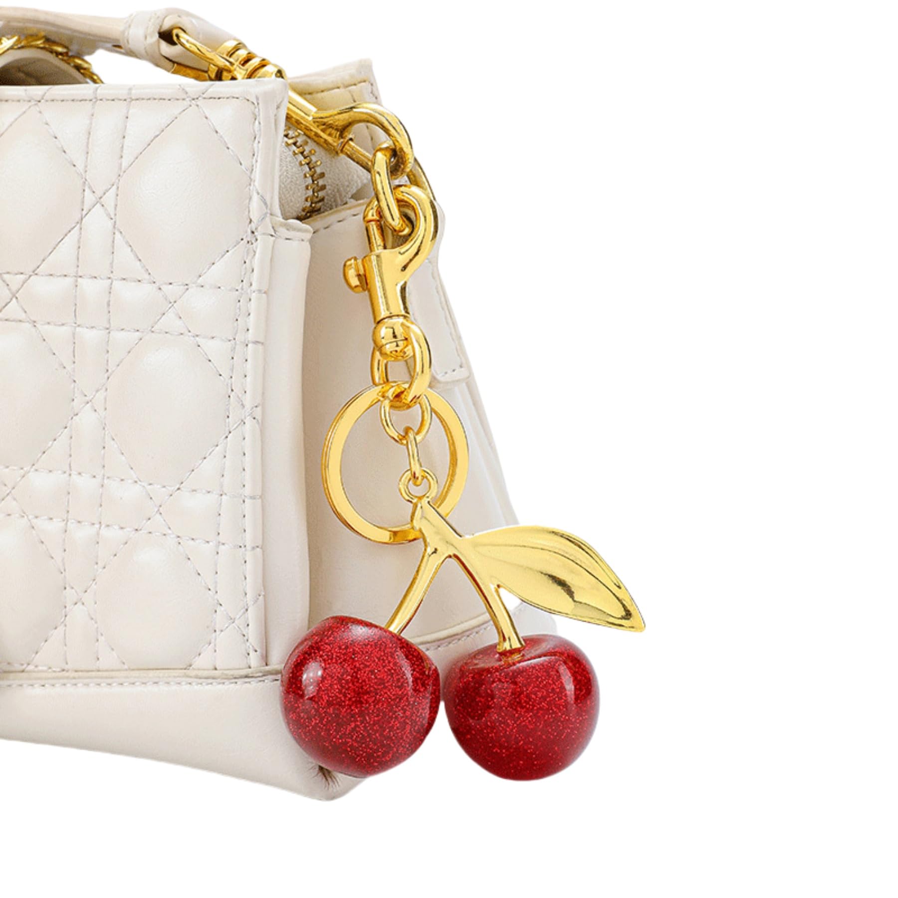 REAIJUNPIN Cherry Bag Charms Keychain Car Accessories, Cute Cherry Purse Charms Gifts for Women