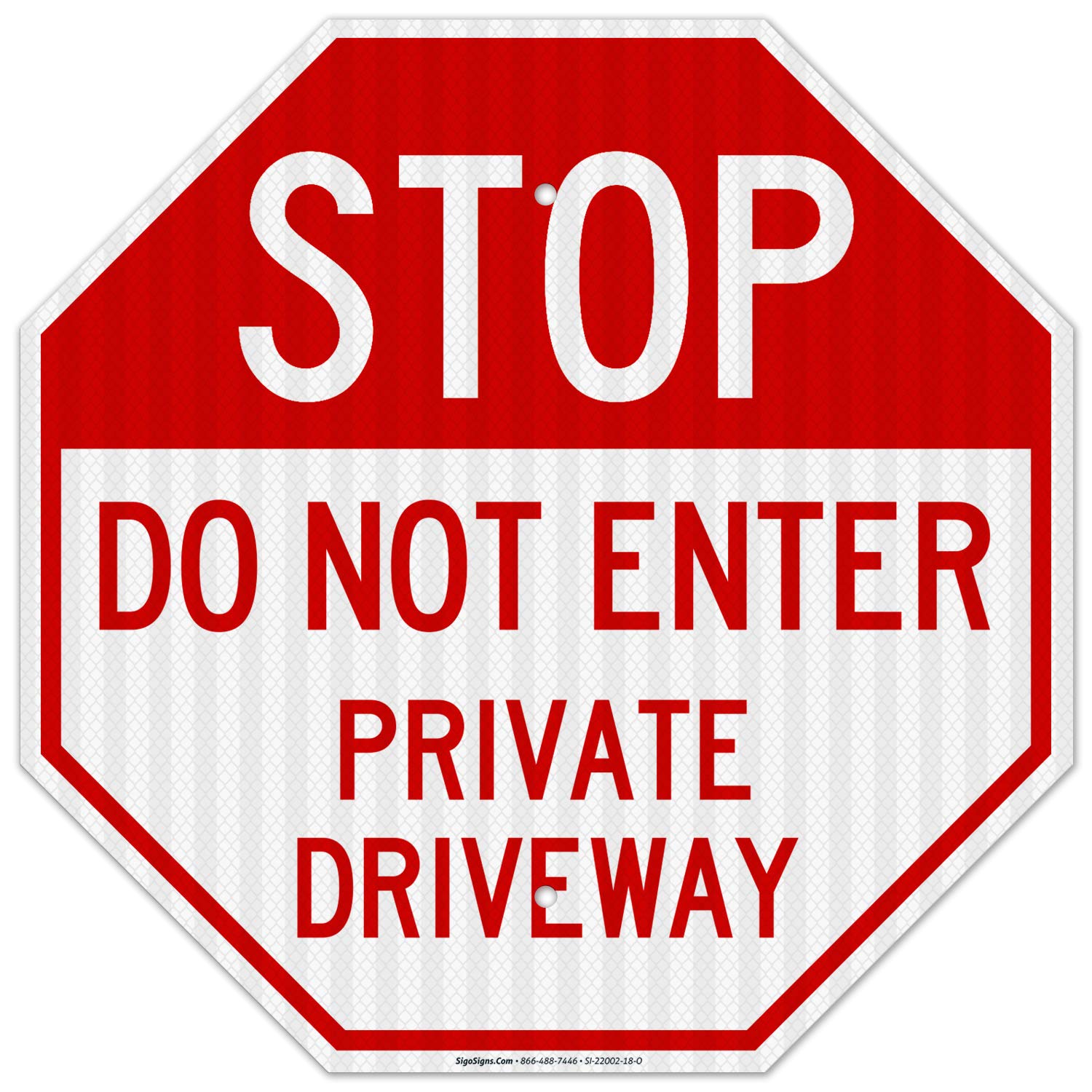 Private Driveway Sign, Do Not Enter Sign, 18x18 Inches, 3M EGP Reflective .063 Aluminum, Fade Resistant, Indoor/Outdoor Use, Made in USA