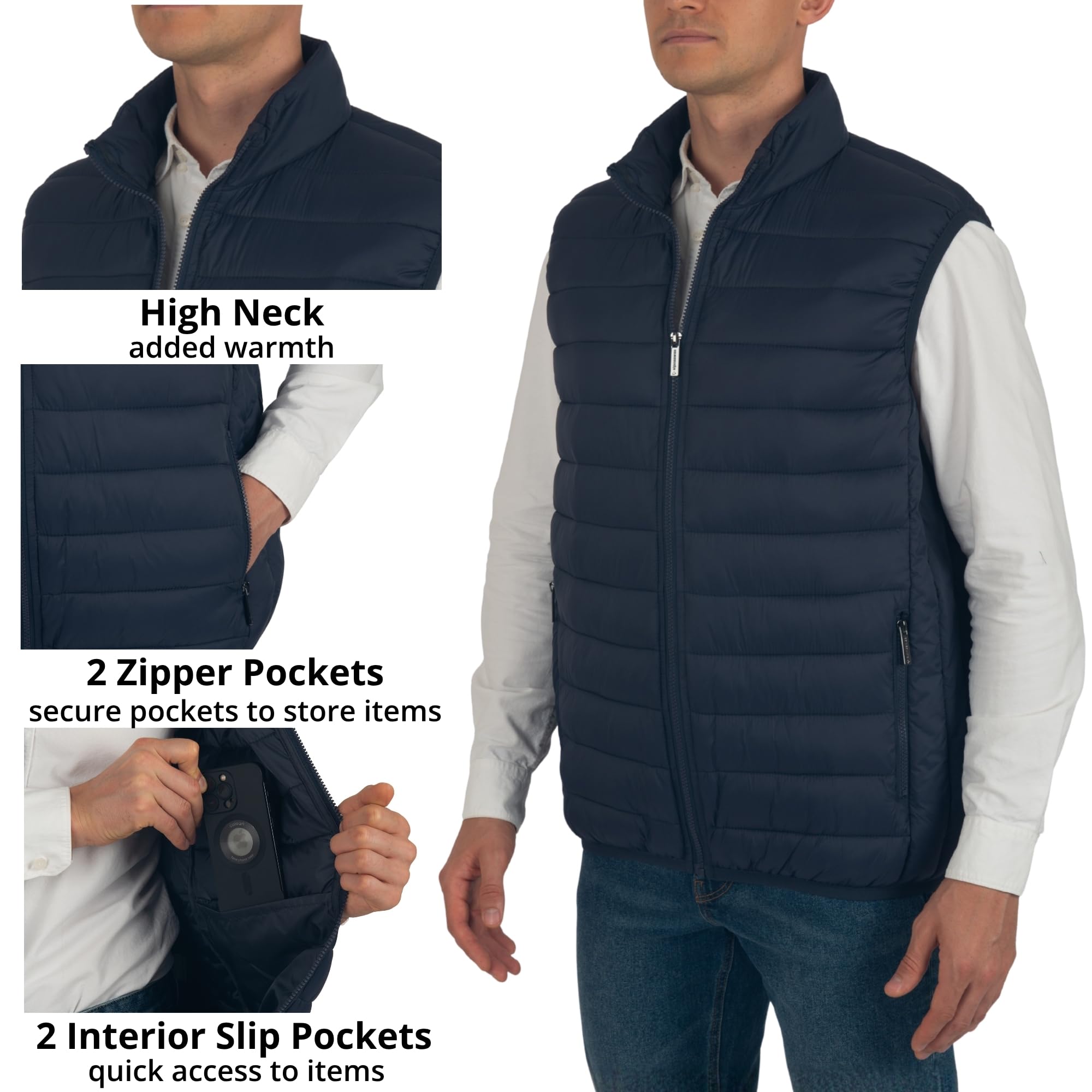 Essentials Lichtgewicht Waterbestendig Packable Puffer Vest Down