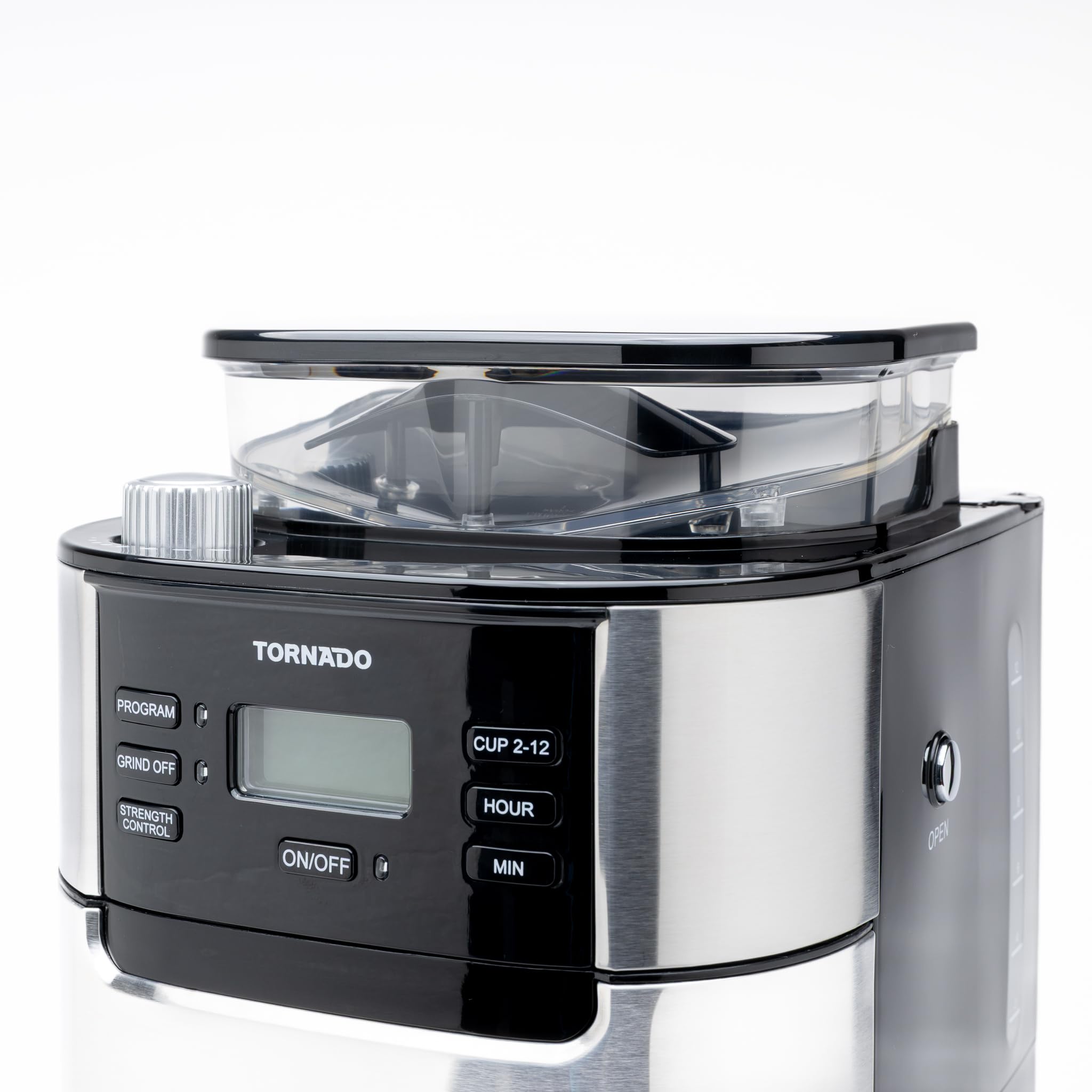 SFD EUROPE TORNADO TCM-1025A-GS Przelewowy ekspres do kawy, zbiornik na wodę 1,5 l, młynek 200 g, 12 filiżanek, 900-1050 W