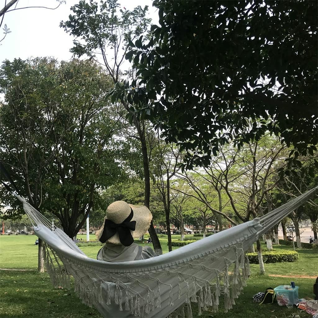 Camping Hammocks Canvas Tassel Sleeping Outdoor Backyard Swing Beds Home Garden