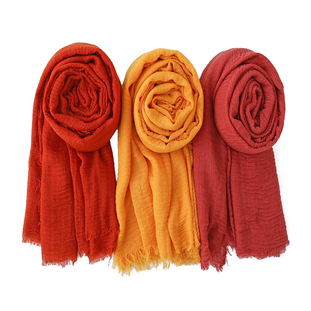 EVQ Soft Cotton Hemp Scarf Wrap Long Hijab Scarves for Women