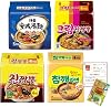 Korean Ramen, 4 Types, 4 Pack, Assorted, Set with Recipe, with Korean Snacks| Anseong Tang Myeon, Seafood, Cream Jin Champong, Chamkae Ramen, Jin Champong, Popular Korean Ramen Set, Instant Noodles