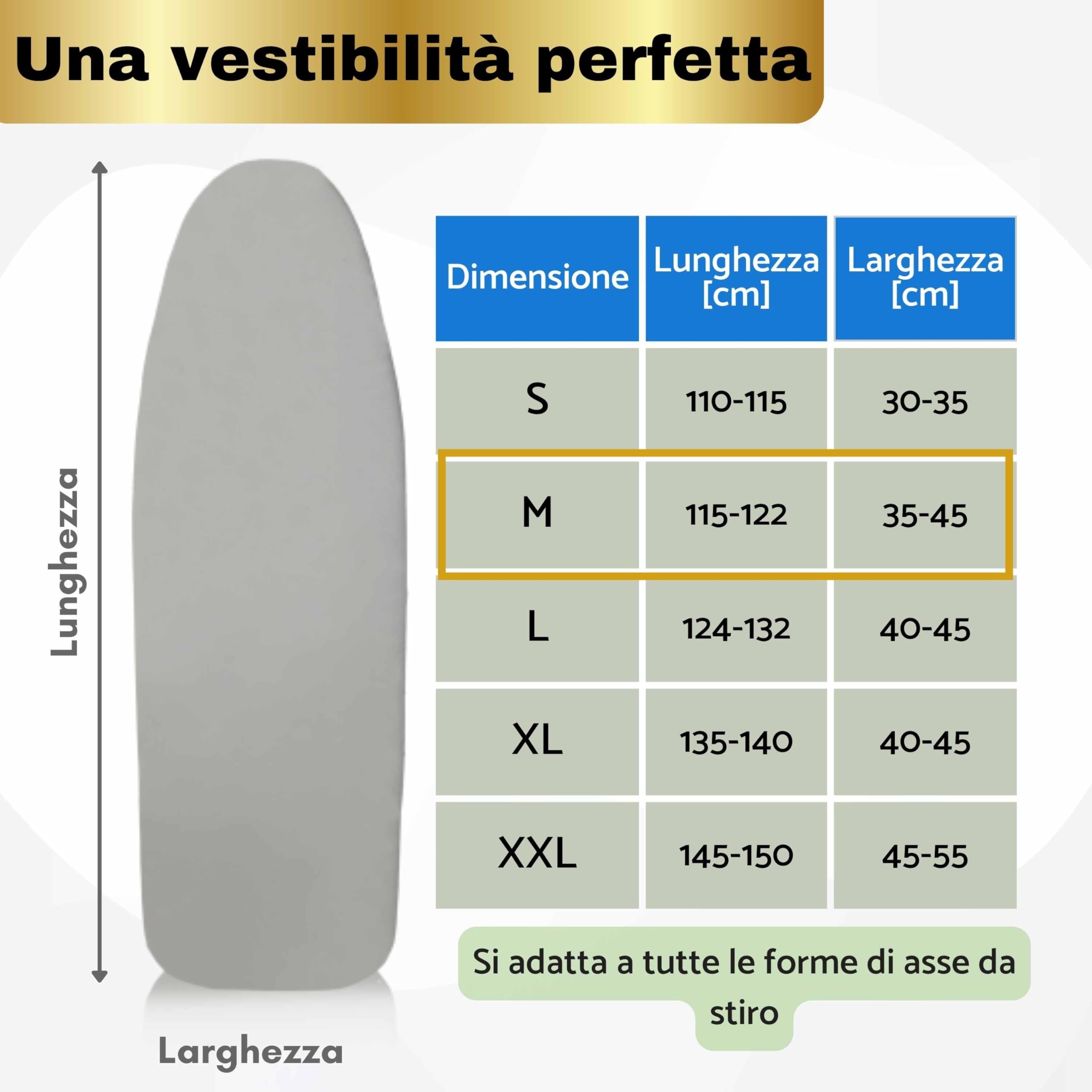 Copriasse Da Stiro In Cotone Lamodo 120x40 Cm - Imbottitura Extra Spessa Con Elastico E Tenditori - Foto 4
