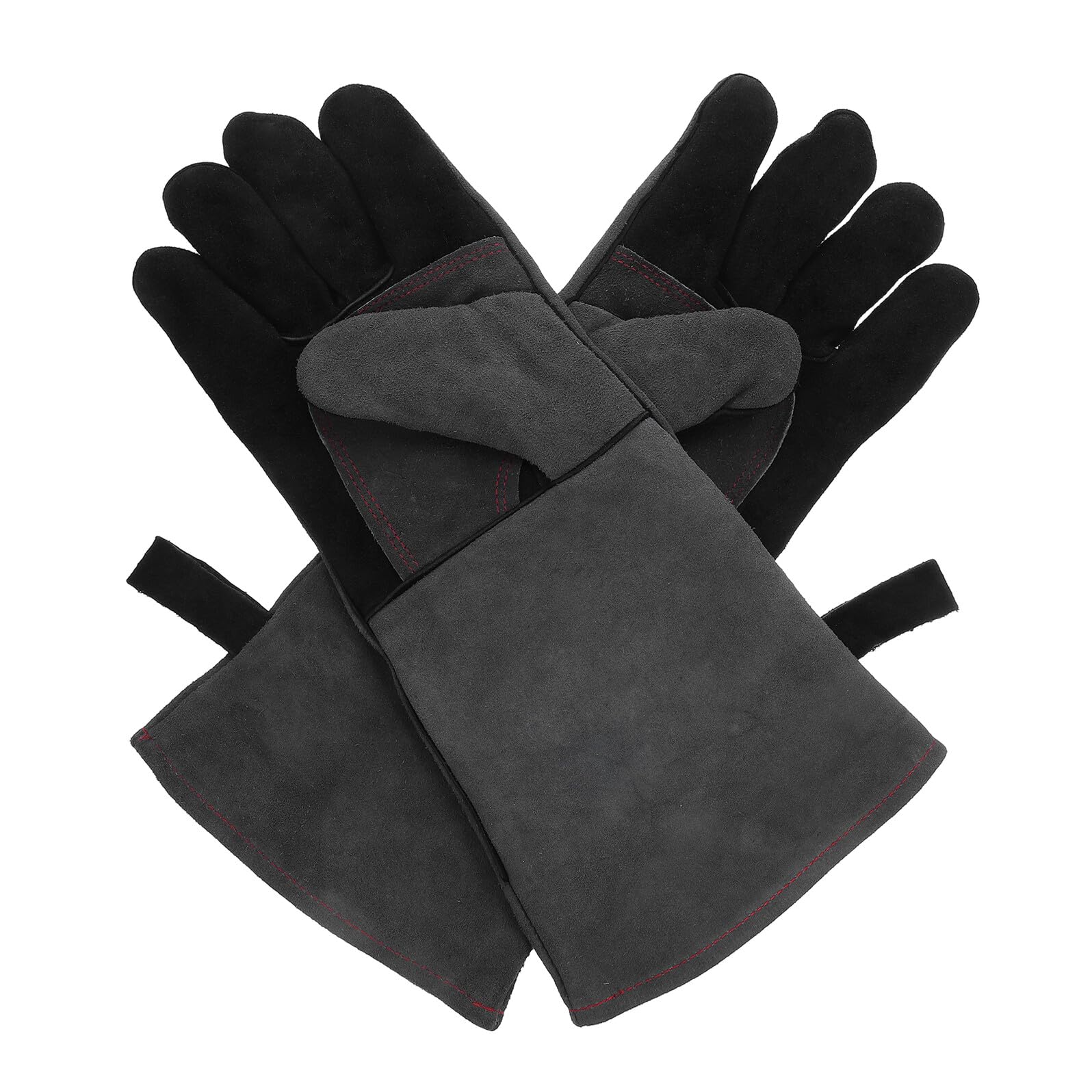 Hitzebeständige Bbq Grillhandschuhe aus Leder mit Isolierung Feuerfeste Rutschfeste Ofenhandschuhe für Herren Vielseitig Einsetzbar Beim Grillen Backen und Kaminbetrieb