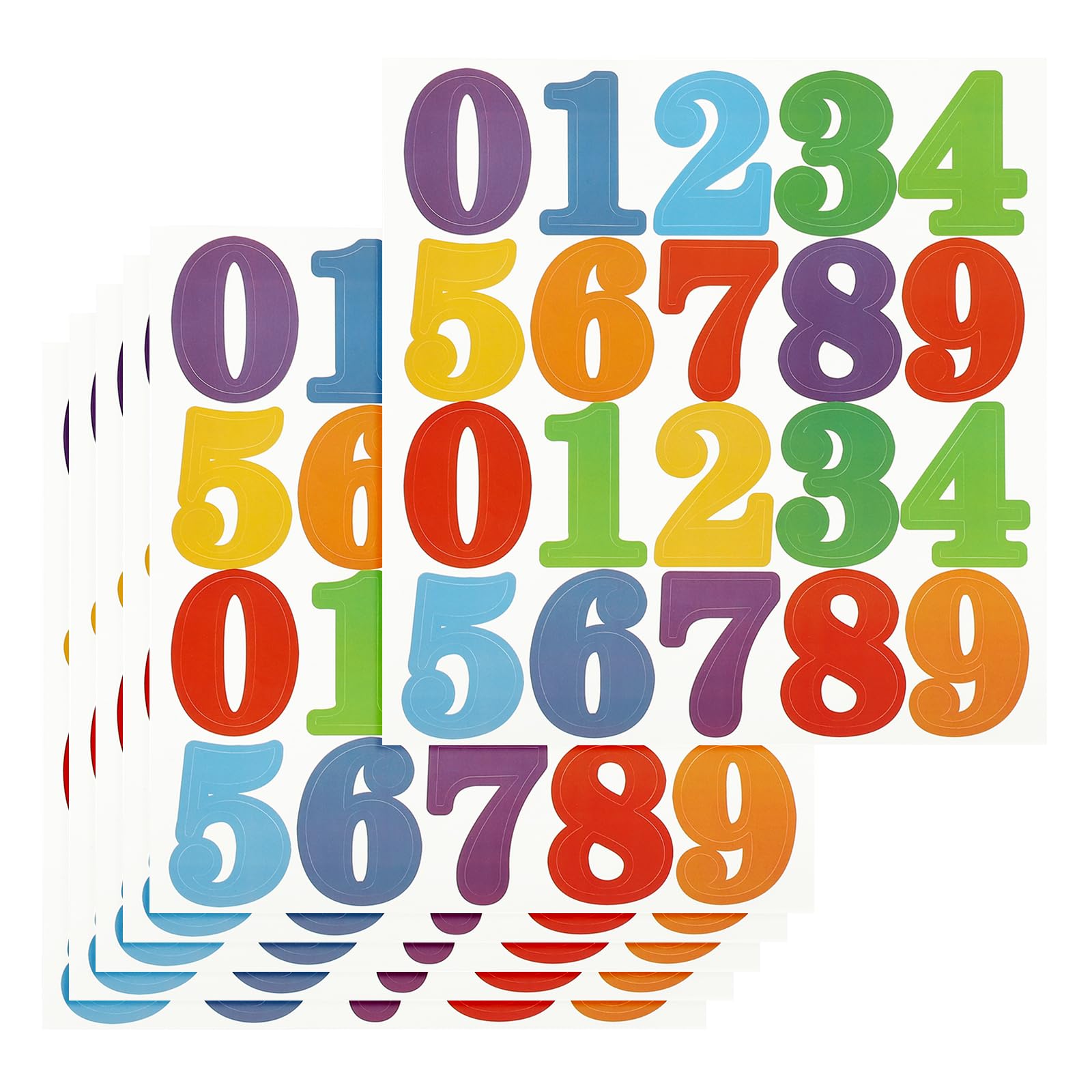 PATIKIL 120 Pcs 6 Fogli Numeri Cassetta Postale, 2 Pollici Numeri Cassetta Postale Multicolore Impermeabili in Vinile Adesivi per Esterni per Indirizzo Casa