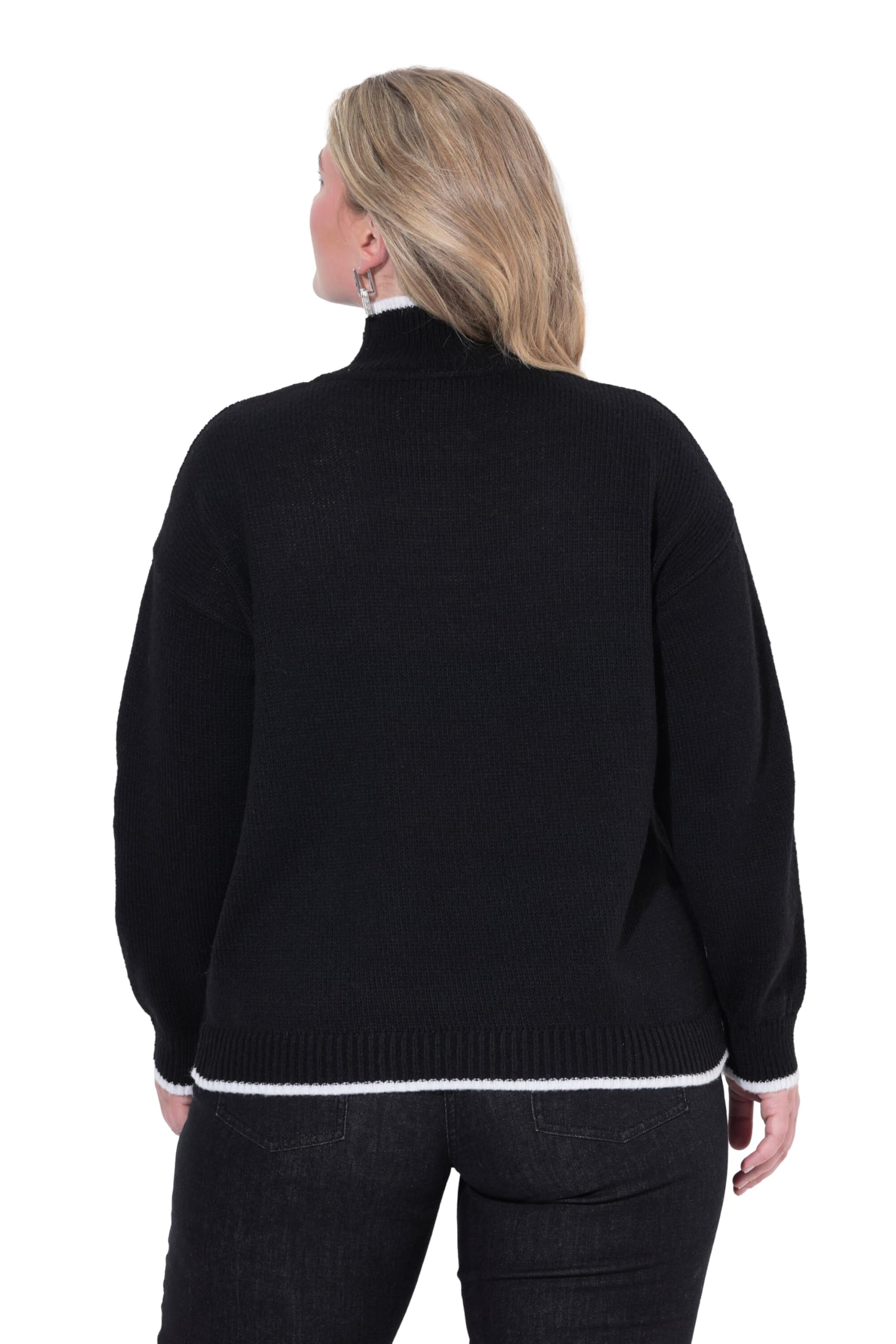 MIAMODA Damen große Größen Übergrößen Plus Size Pullover, gesticktes Herz, Stehkragen 845928